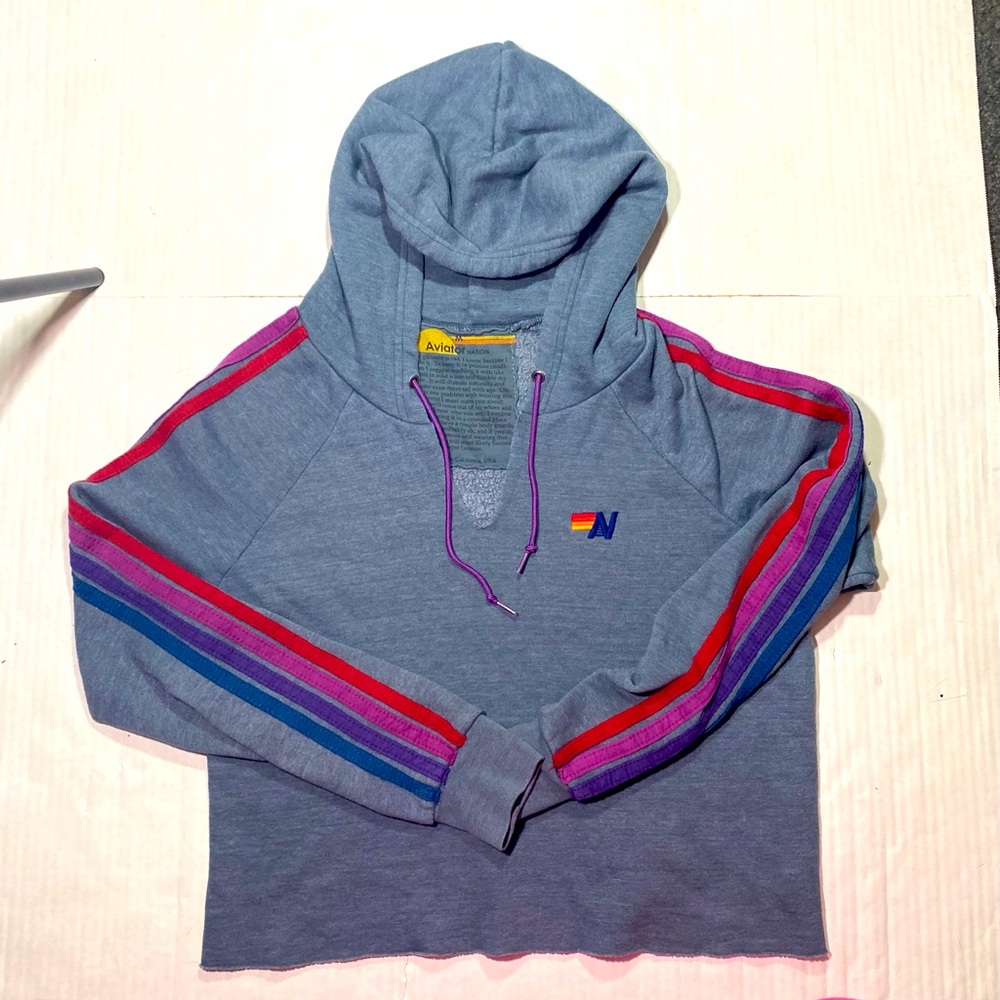 Aviator Nation Women’s Cropped Gray Sweatsuit M